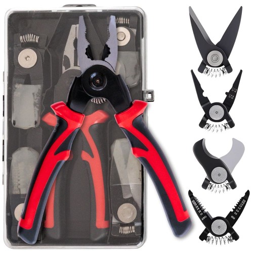 Szczypce kombinerki dla elektryka zestaw 5w1 z wymiennymi szczękami -1