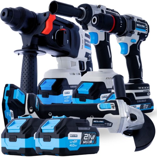 Zestaw narzędzi akumulatorowych 4w1 4Ah młot klucz szlifierka wkrętarka -1