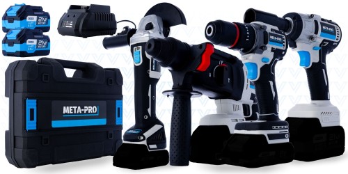 Zestaw narzędzi akumulatorowych 4w1 4Ah młot klucz szlifierka wkrętarka-2