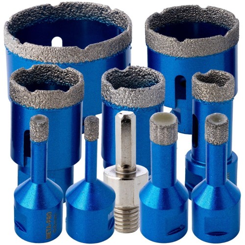 Zestaw otwornic diamentowych do gresu szkła betonu 9el. -1