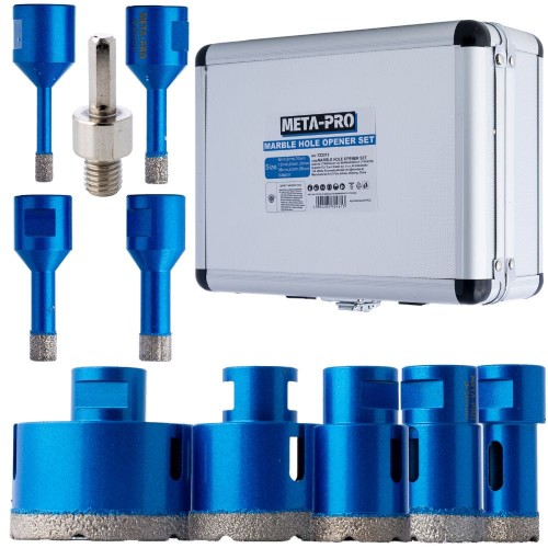 Zestaw otwornic diamentowych do gresu szkła betonu 9el.-2