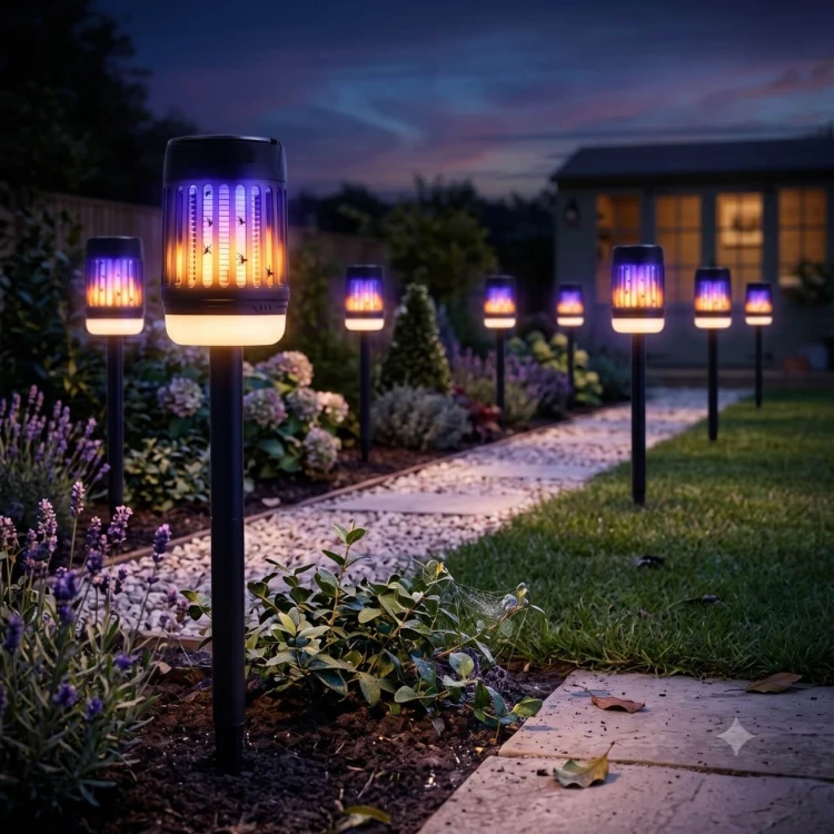 Lampa solarna ogrodowa owadobójcza pochodnia 2w1 -3