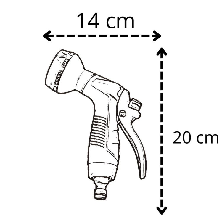 PISTOLET ZRASZAJĄCY OGRODOWY 8 FUNKCJI 20 CM-2