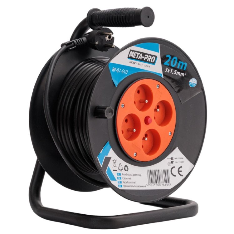 PRZEDŁUŻACZ BĘBNOWY 20M 3x1,5mm²-1