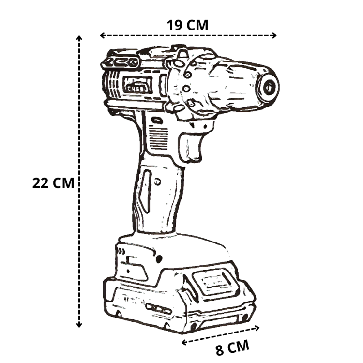 Wkrętarka Akumulatorowa 21V 2X Akumulator 2.0Ah-12