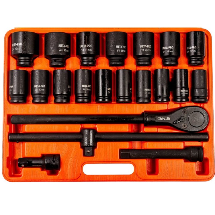 Zestaw nasadek pneumatycznych kluczy zestaw 21szt. 3/4'-2