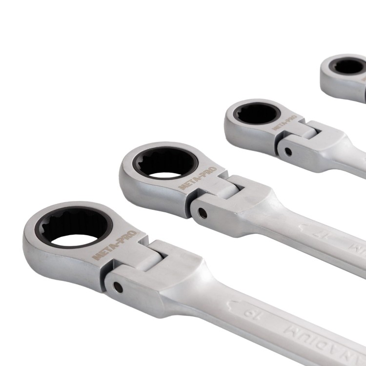KLUCZE płasko-oczkowe z grzechotką i przegubem 8 MM 10 MM 13 MM 17 MM 19 MM-3