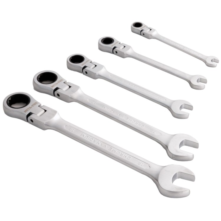 KLUCZE płasko-oczkowe z grzechotką i przegubem 8 MM 10 MM 13 MM 17 MM 19 MM-6