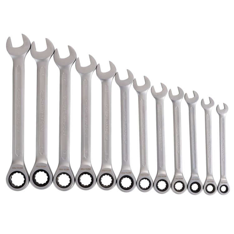 KLUCZE płasko-oczkowe z grzechotką 12 SZT. 8MM - 19MM + WALIZKA-2
