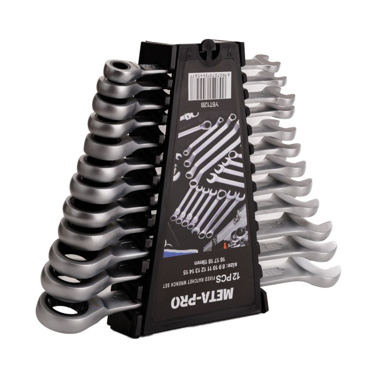 KLUCZE płasko-oczkowe z grzechotką 12 SZT. 8MM - 19MM-3