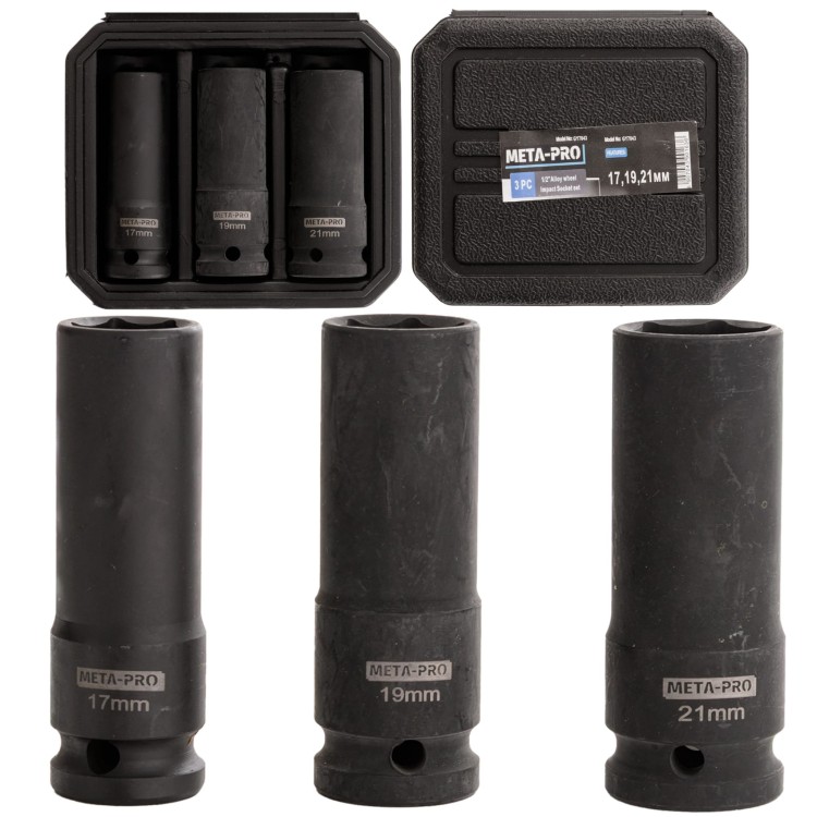Nasadki Udarowe Długie 1/2" 17 MM / 19 MM / 21 MM-1