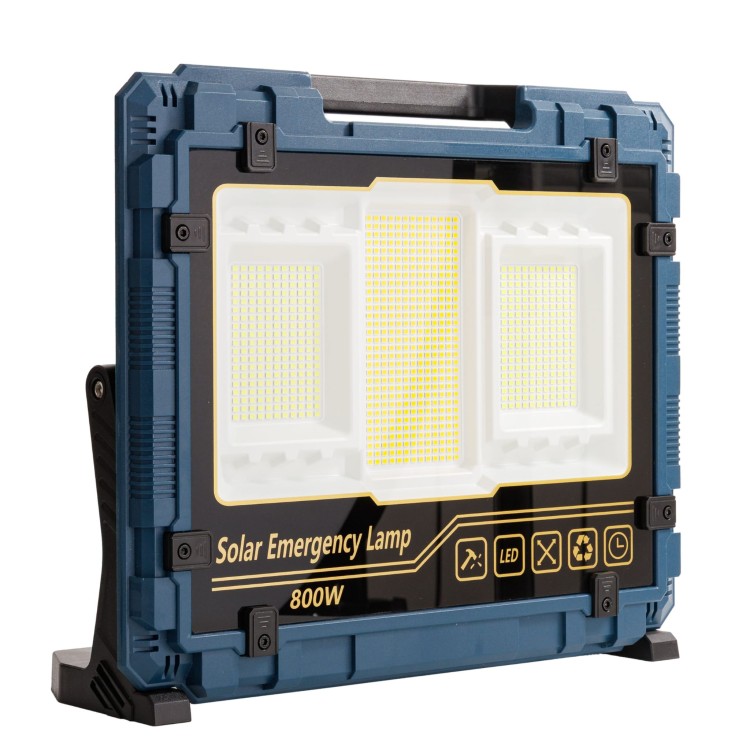 LAMPA SOLARNA ROBOCZA PRZENOŚNA LED 800W 10X AKUMULATOR 18650 POWERBANK-2