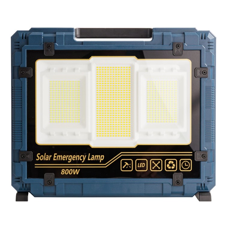 LAMPA SOLARNA ROBOCZA PRZENOŚNA LED 800W 10X AKUMULATOR 18650 POWERBANK-3