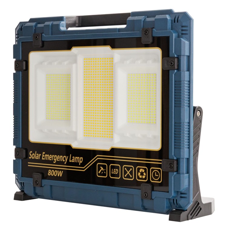 LAMPA SOLARNA ROBOCZA PRZENOŚNA LED 800W 10X AKUMULATOR 18650 POWERBANK-4