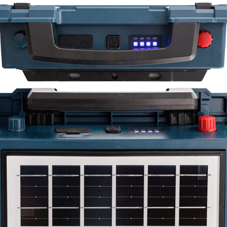 LAMPA SOLARNA ROBOCZA PRZENOŚNA LED 800W 10X AKUMULATOR 18650 POWERBANK-10