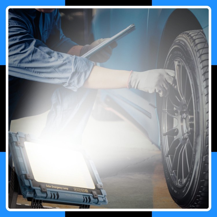 LAMPA SOLARNA ROBOCZA PRZENOŚNA LED 800W 10X AKUMULATOR 18650 POWERBANK-13