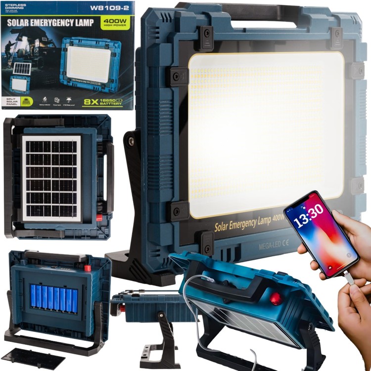Lampa solarna robocza 400W 8 akumulator powerbank  -1