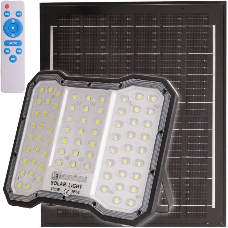 LAMPA SOLARNA ZEWNĘTRZNA LED ULICZNA Z CZUJNIKIEM ZMIERZCHU 200W-1