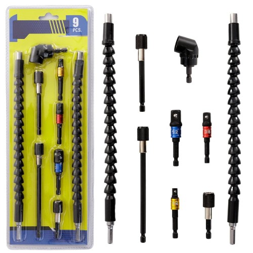 Zestaw przedłużek adapterów do wkrętarki 9el. -1