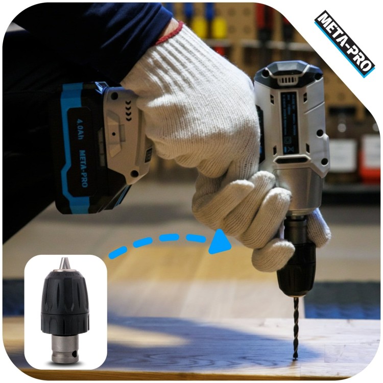 KLUCZ UDAROWY BEZSZCZOTKOWY WKRĘTARKA 3W1 750NM ZESTAW 2x AKU 4.0AH 20V-6