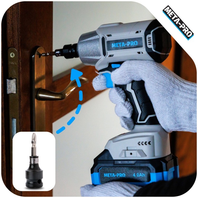 KLUCZ UDAROWY BEZSZCZOTKOWY WKRĘTARKA 3W1 750NM ZESTAW 2x AKU 4.0AH 20V-7