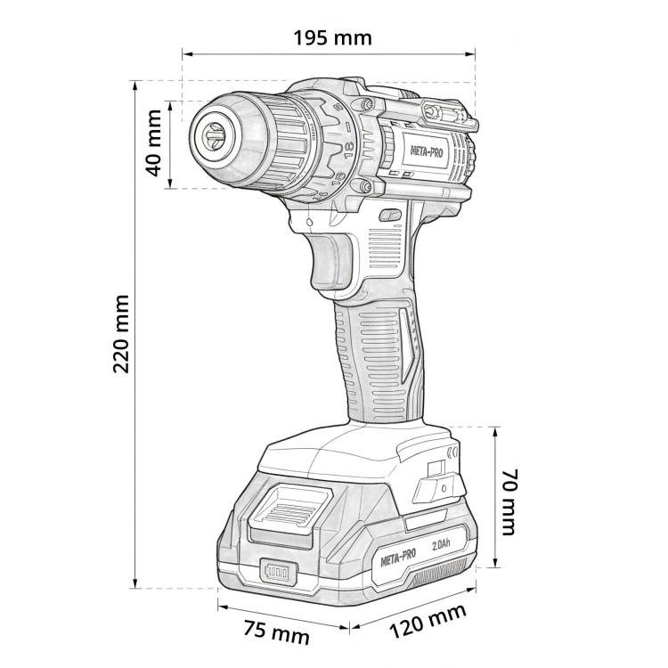 Wiertarko wkrętarka akumulatorowa udarowa 20v 30nm -9